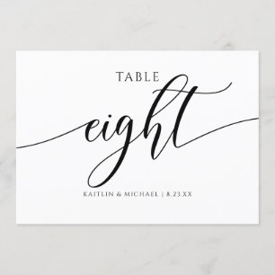 Invitation Numéros de tableau Mariage moderne Calligraphie - 