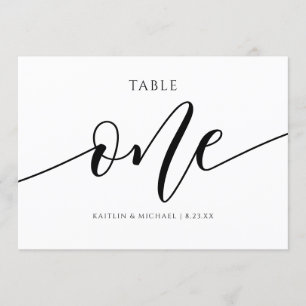 Invitation Numéros de tableau Mariage moderne Calligraphie - 