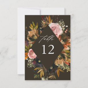 Invitation Numéros de tableau Rustique Gold, Purple et Rose F