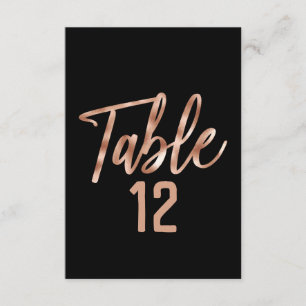 Invitation Numérotation de table de typographie moderne en or