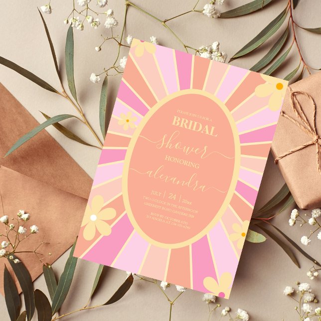 Invitation nuptiale à thème des années 70 Super ré (Créateur téléchargé)