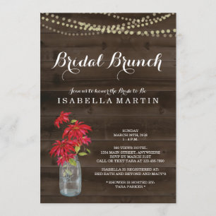 Invitation nuptiale de brunch de Noël - poinsettia