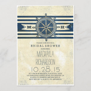 invitation nuptiale de douche de marine nautique