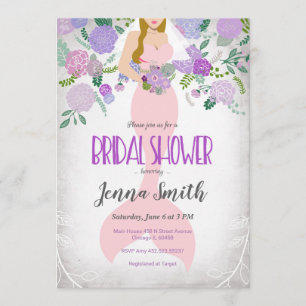 Invitation nuptiale de douche de sirène florale
