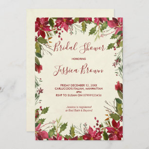 Invitation nuptiale de douche de vacances d'hiver
