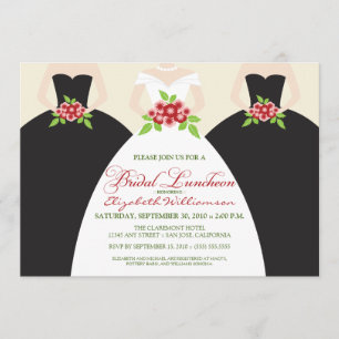 Invitation nuptiale de jeune mariée et de déjeuner