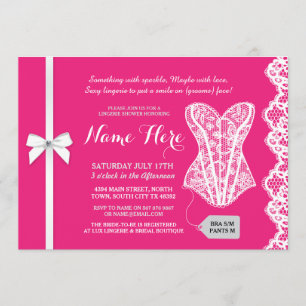 Invitation nuptiale de lingerie de Fuschia de