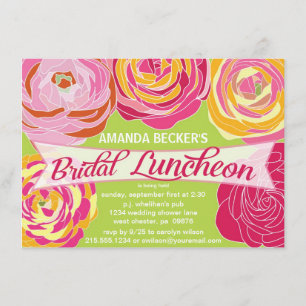 Invitation nuptiale florale abstraite audacieuse
