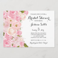 Invitation nuptiale florale lumineuse de douche