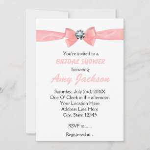 Invitation nuptiale Glam Peach Diamond Bow
