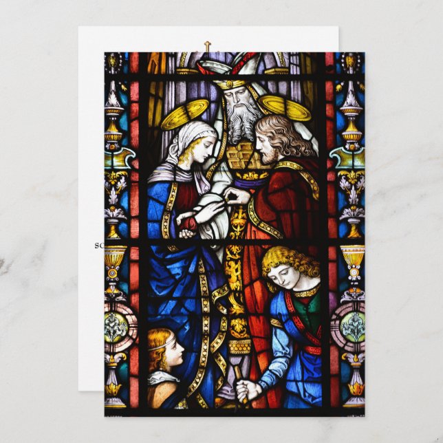 Invitation nuptiale Mariage catholique traditionne (Devant / Derrière)