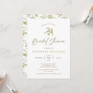 Invitation Nuptiale Méditerranéenne Olive Douche