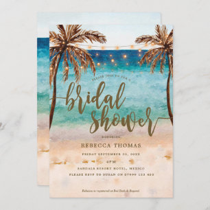 invitation nuptiale moderne de douche de plage
