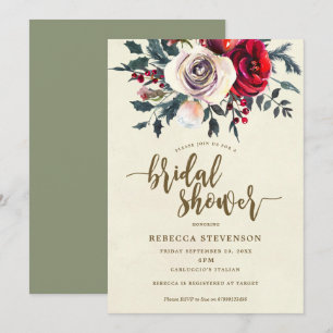 invitation nuptiale moderne florale de douche