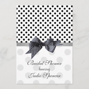 Invitation nuptiale noire et blanche de douche de
