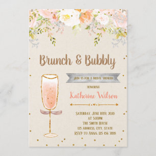 Invitation nuptiale pétillante de partie de douche