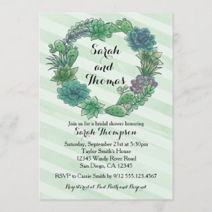 Invitation nuptiale succulente de wedding shower