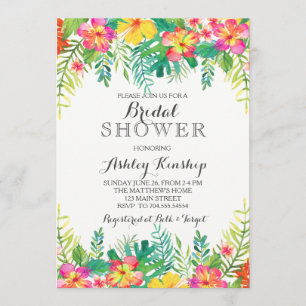 Invitation nuptiale tropicale hawaïenne de douche