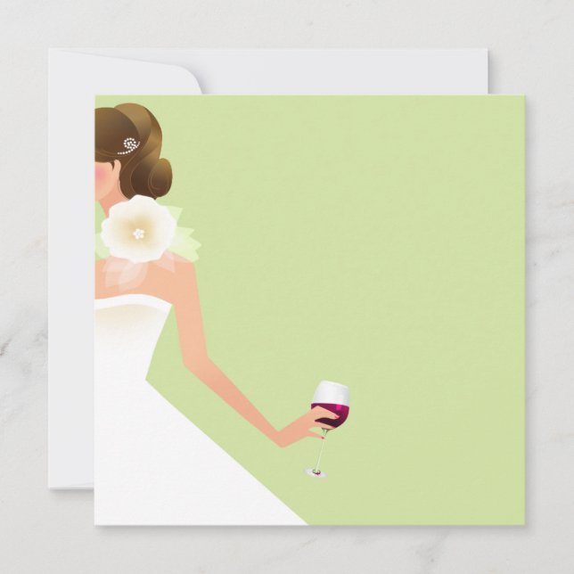 Invitation nuptiale vert clair de vin de douche (Devant)