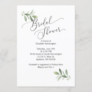Invitation nuptiale/Wedding shower avec eucalyptus