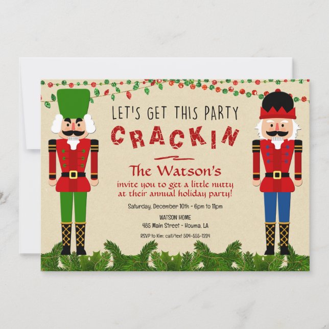 Invitation Nutcracker Invitations, Nutcracker de Noël (Devant)
