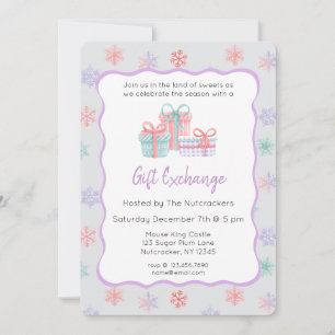 Invitation Nutcracker Pastel Échange de cadeaux de Noël
