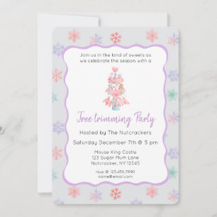 Invitation Nutcracker Pastel Tree Trimming Party