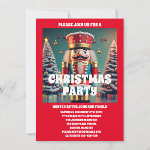 Invitation Nutcracker Red Christmas Party