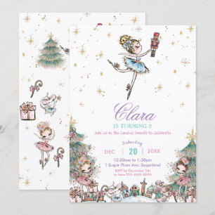 Invitation Nutcracker Sugar Plum Fairy Noël Anniversaire