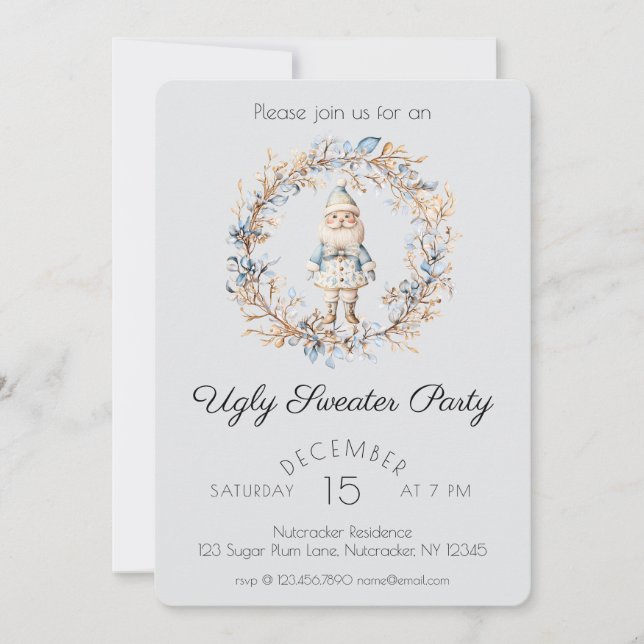 Invitation Nutcracker Ugly Christmas Sweer Party (Devant)