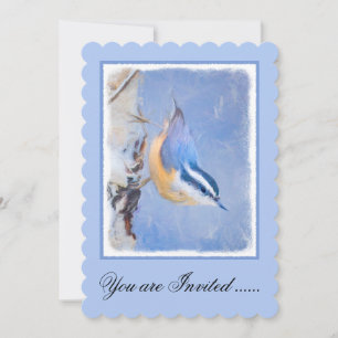 Invitation Nuthatch à poitrine rouge Peinture d'art original 