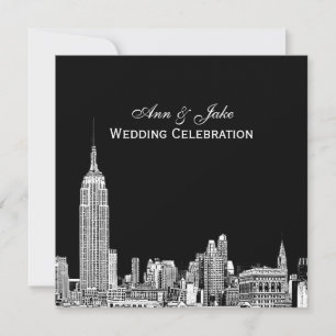 Invitation NYC Skyline 01 Etched do-it-yourself BG Color SQ M