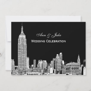 Invitation NYC Skyline 01 Etched do-it-yourself BG Color Wedd