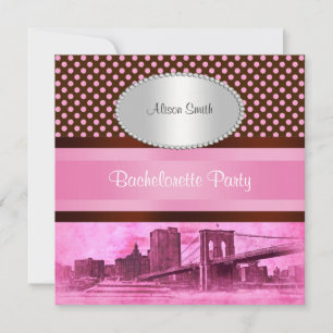 Invitation NYC Skyline Brooklyn Bridge Bateau 3 Bachelorette