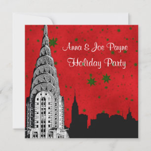 Invitation NYC Skyline Etched Chrysler 1 Noël