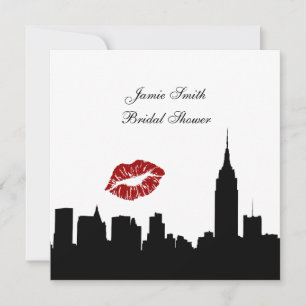 Invitation NYC Skyline Silhouette, Fête des mariées ESB Kiss 