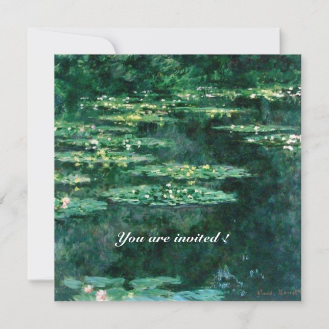 Invitation NYMPHÉAS DANS UN JARDIN D'EAU par Claude Monet (Devant)