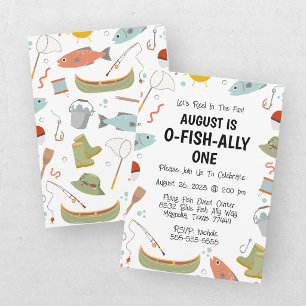 Invitation O-Fish-Ally Un Anniversaire de 1 an pour Enfants P