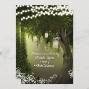 Invitation Oak Tree Rustique Enchanted Forest Garden Bride