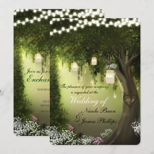 Invitation Oak Tree Rustique Enchanted Forest Garden Mariage