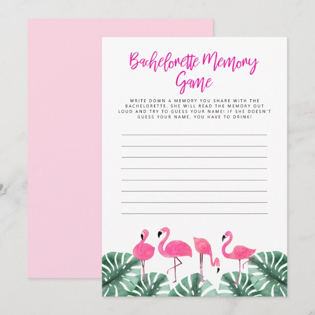 Invitation OAKLEY Jeu de mémoire Flamingo Tropical pour l'ent (Devant / Derrière)