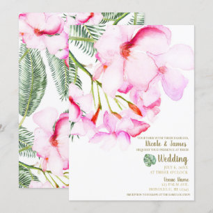 Invitation Oasis tropical Green vert rose Mariage floral hawa
