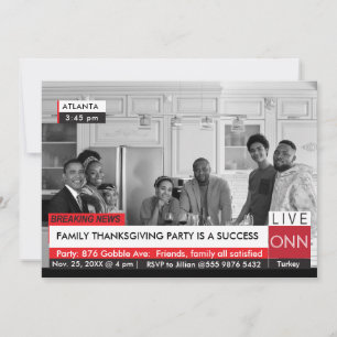 Invitation Obama Thanksgiving Party Rompre la valeur des nouv