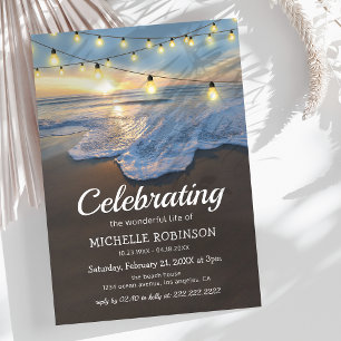 Invitation Obsèques Ocean Beach Célébration de la vie