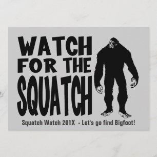 Invitation Observez pour l'invitation de chasse de Squatch