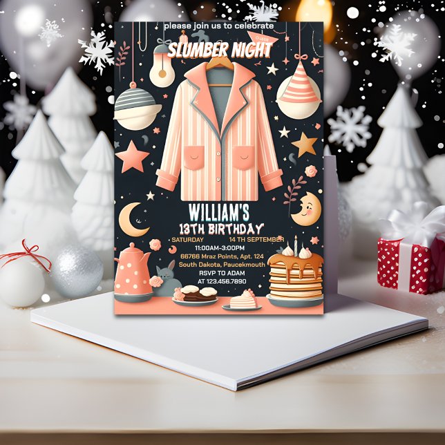 Invitation Obtenez des étoiles Sleepover Fête de bois 13e ann (Créateur téléchargé)