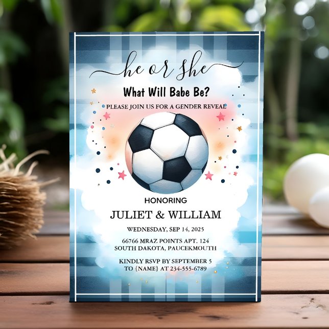 Invitation Obtenir Team Ball Pitch Fun Soccer Field Sexe Révé (Créateur téléchargé)