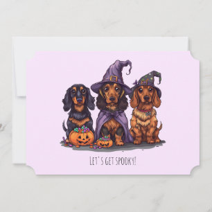 Invitation Obtenons des chiens de Dachshund Éffrayants Hallow