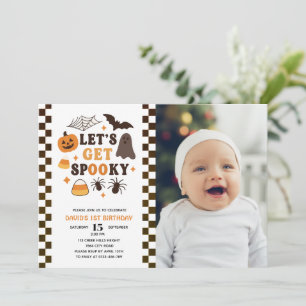 Invitation Obtenons Éffrayant Halloween photo Anniversaire