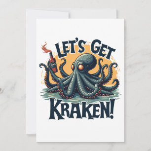 Invitation Obtenons Kraken Funny Rum Boire du poulpe
